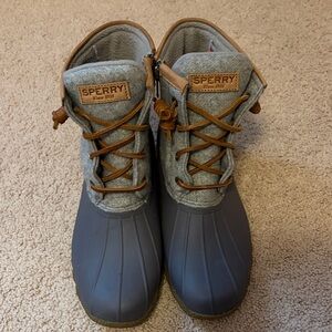 Sperry Gray and Tan Waterproof Boots